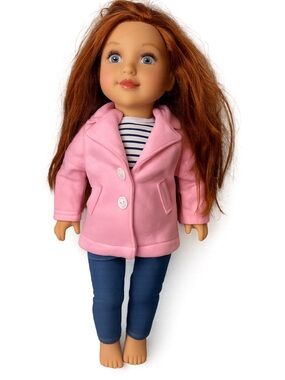 JOURNEY GIRLS  18" Doll Pink Coat Denim Jeggings Soft Body